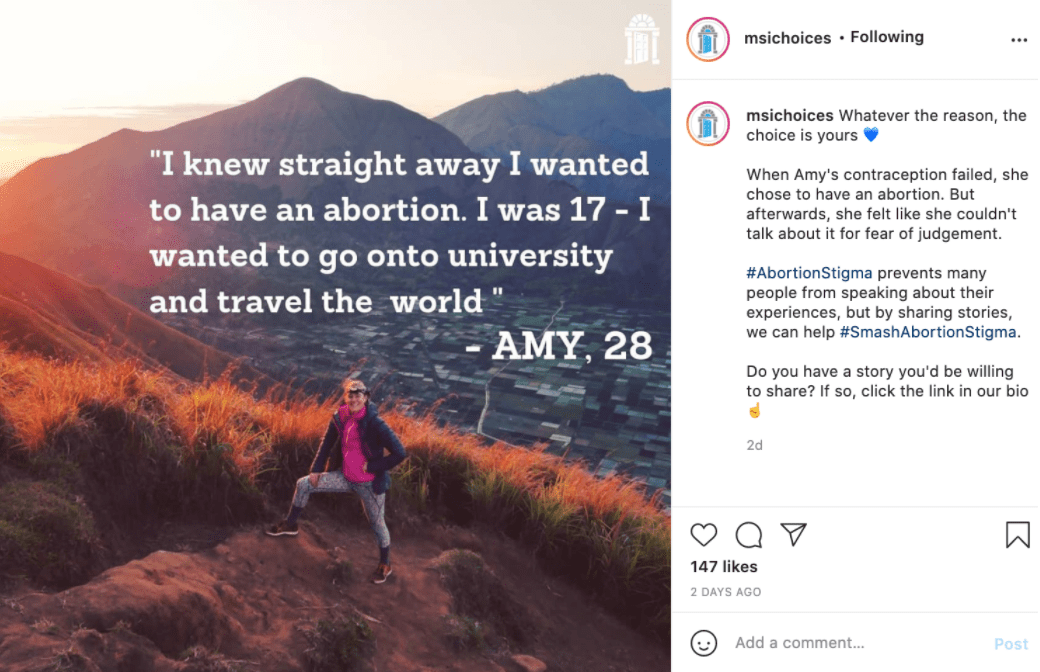 MSI Reproductive Choices abortion stigma post